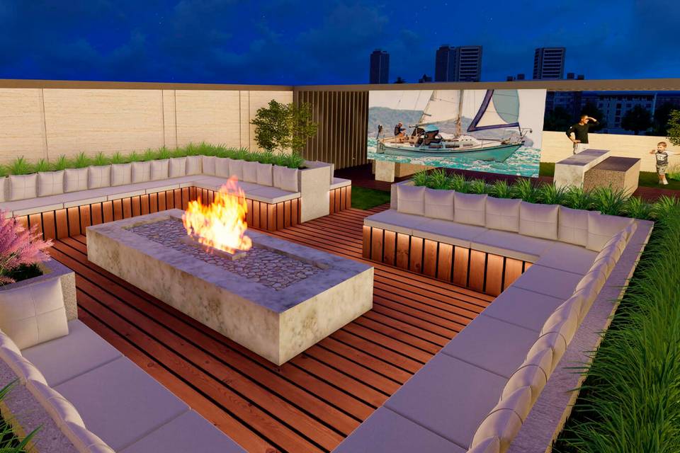 Rooftop terrace and open-air cinema