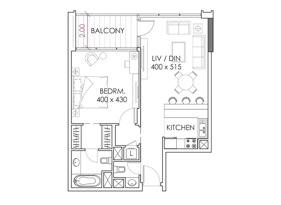 1 bedroom apartment