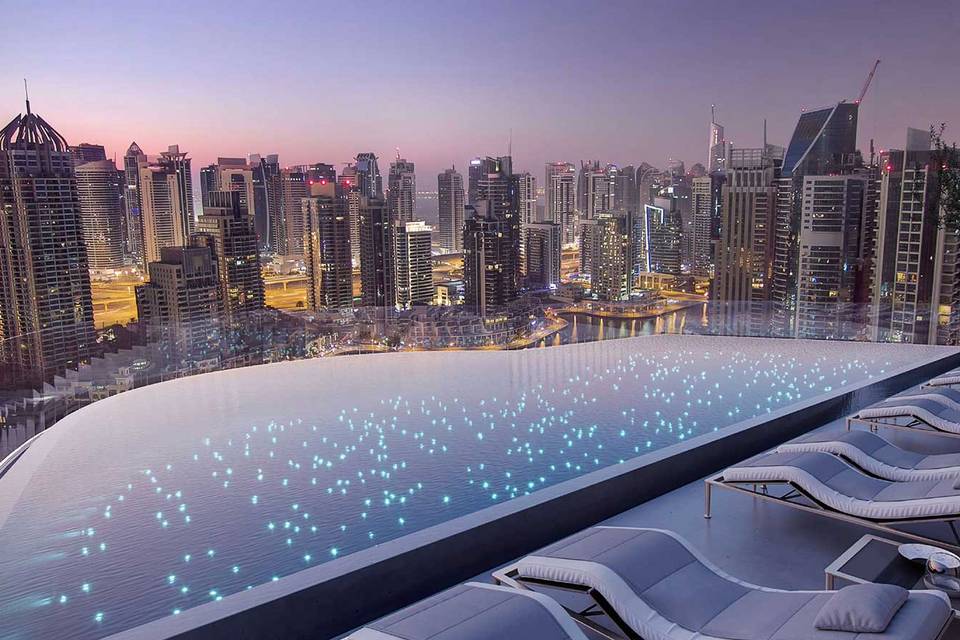 Rooftop infinity pool with stunning views