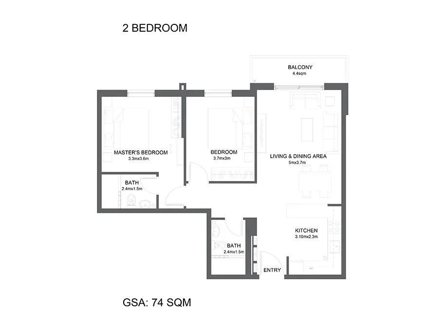 2 bedroom