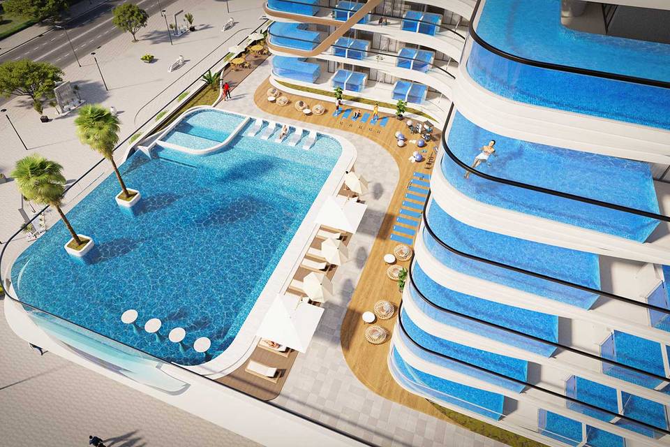 Panoramic pools in all apartments