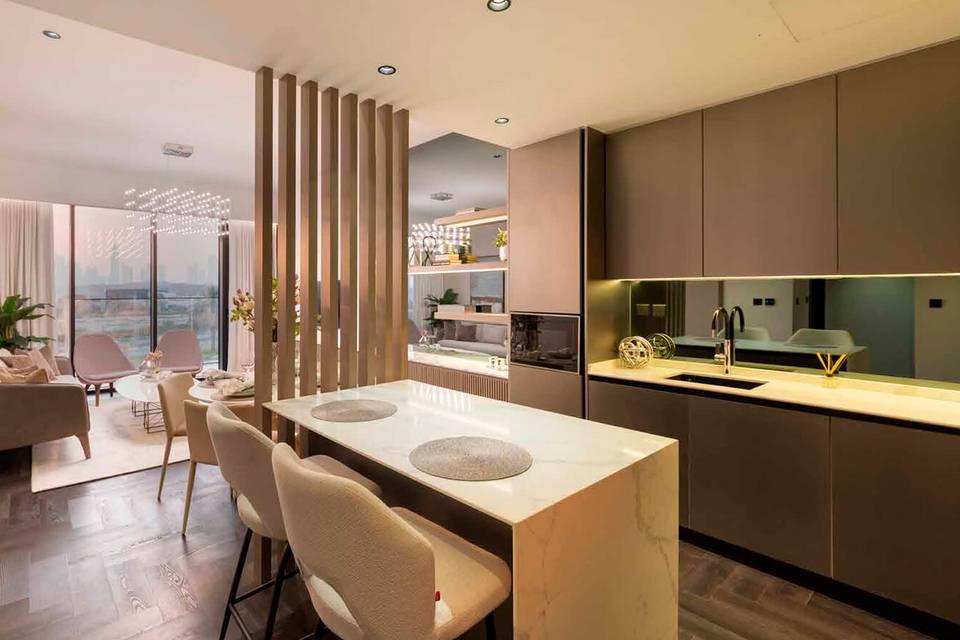 Furnished apartments with equipped kitchens
