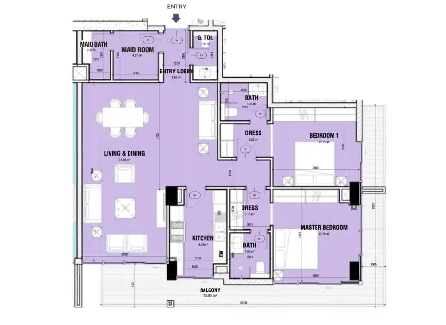 2 bedrooms