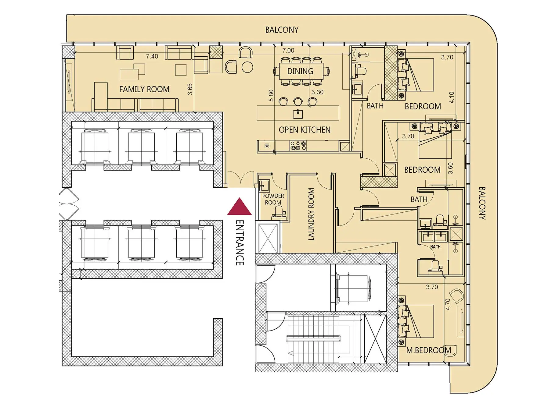 3 bedrooms
