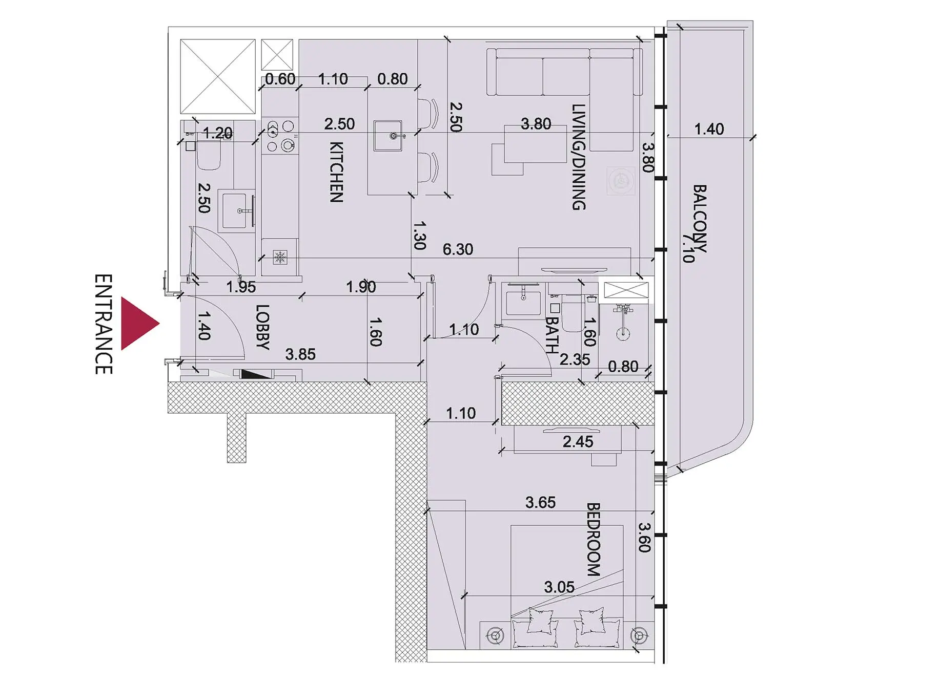 1 bedroom