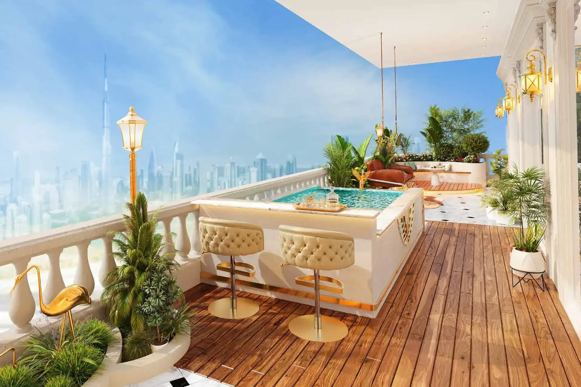 Balconies with private pools