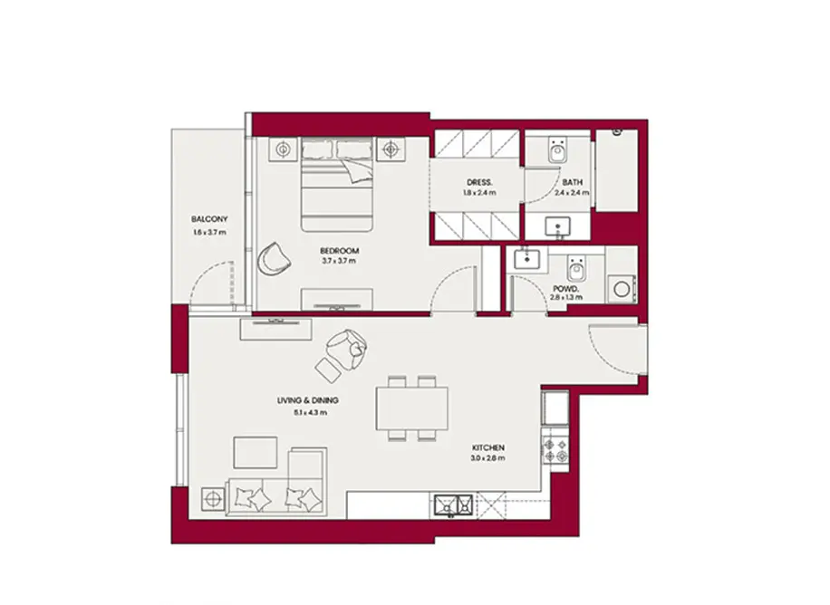 1 bedroom